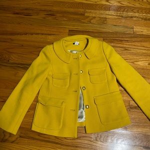 J crew mustard pique wool Andrea jacket